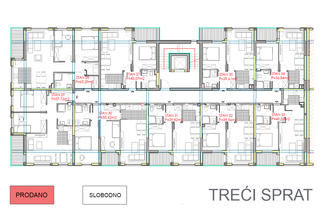 Lazarevo L2, 3. sprat
