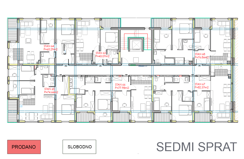 Lazarevo L2, 7. sprat