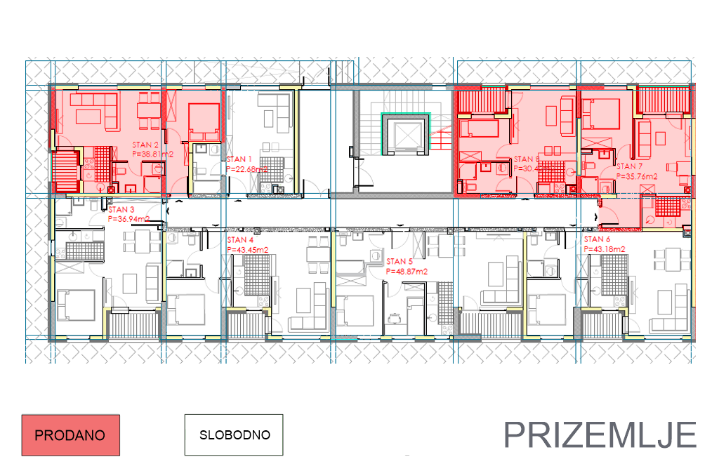 Lazarevo L2, prizemlje