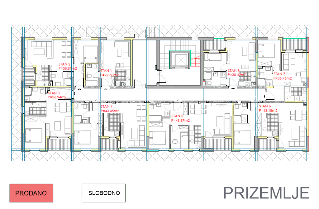 Lazarevo L2, prizemlje